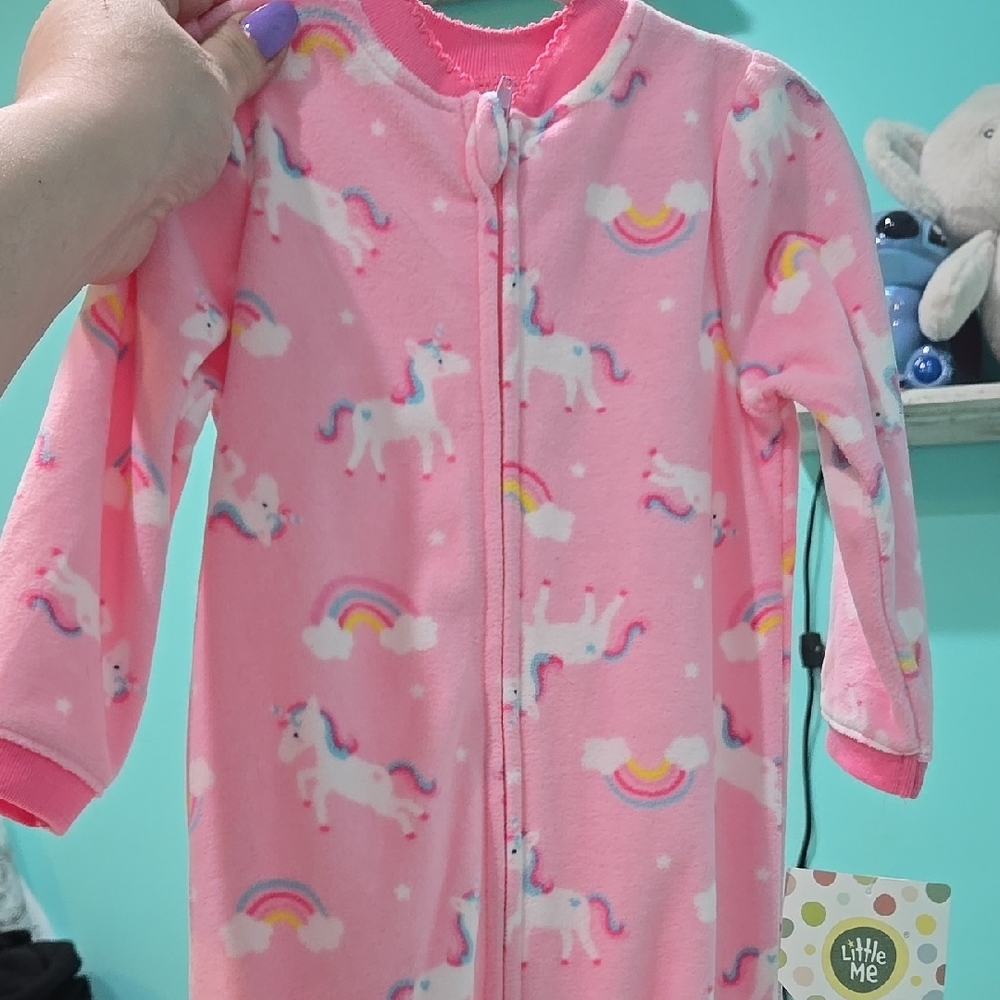 Little Me Pink Baby Onesie with Unicorn Print